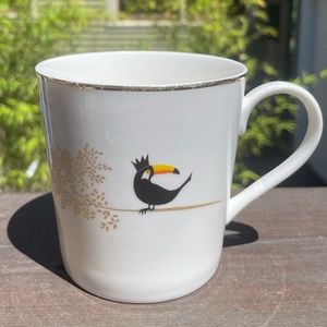 Sara Miller x Portmeirion Toucan Mug with Gold Trim and Leaves King Queen Crown